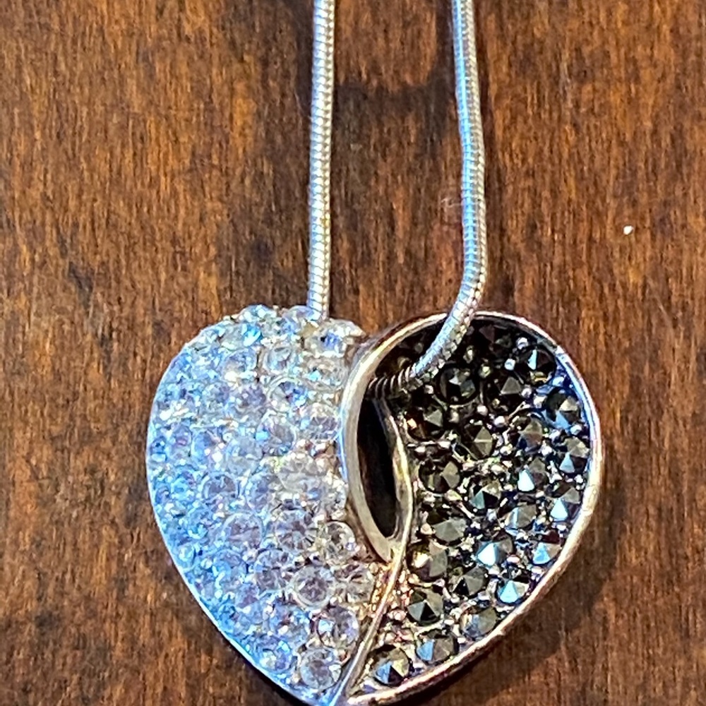 Crystal Silver Heart Necklace